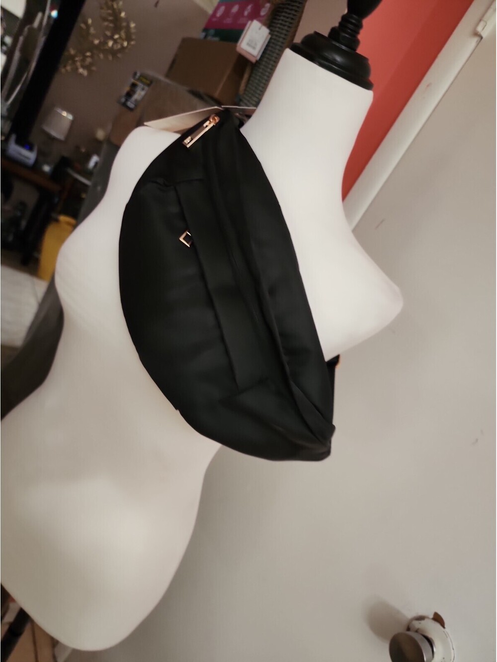 A New Day Black Nylon Fanny Pack Belt Bag Hip Pouch